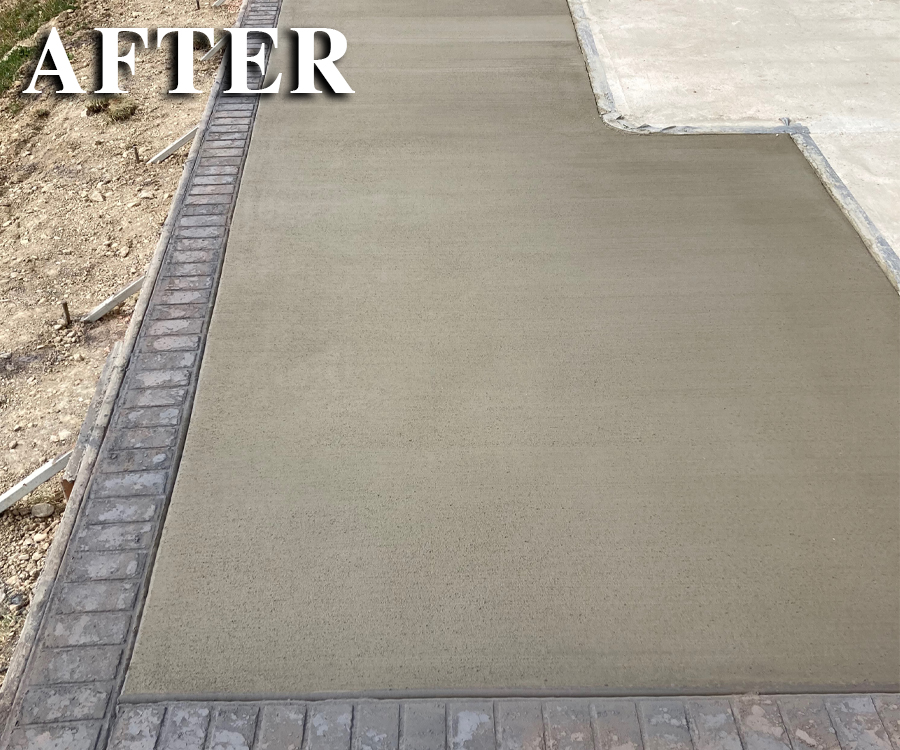 After Concrete Work with Stamped Concrete Border